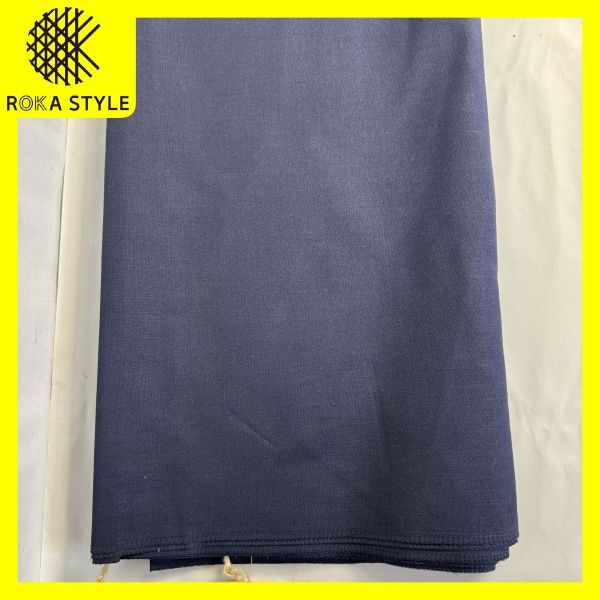 シルク ウール テトロン 紺色 約156×240cm SILK WOOL TETRON スーツ素材布 ジャンク 生地 はぎれ リメイク素材 長期保管品 J3y R71231