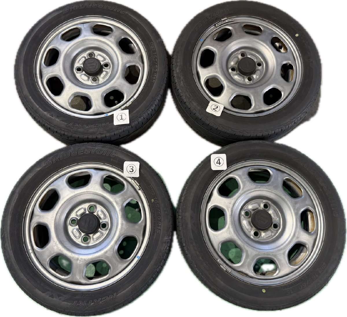 ★MR31S スズキ ハスラー　純正 15インチ スチール ホイール　4本　15×4.5J +45 PCD100 4穴 ハブ径54　165/60R15 タイヤ要交換★