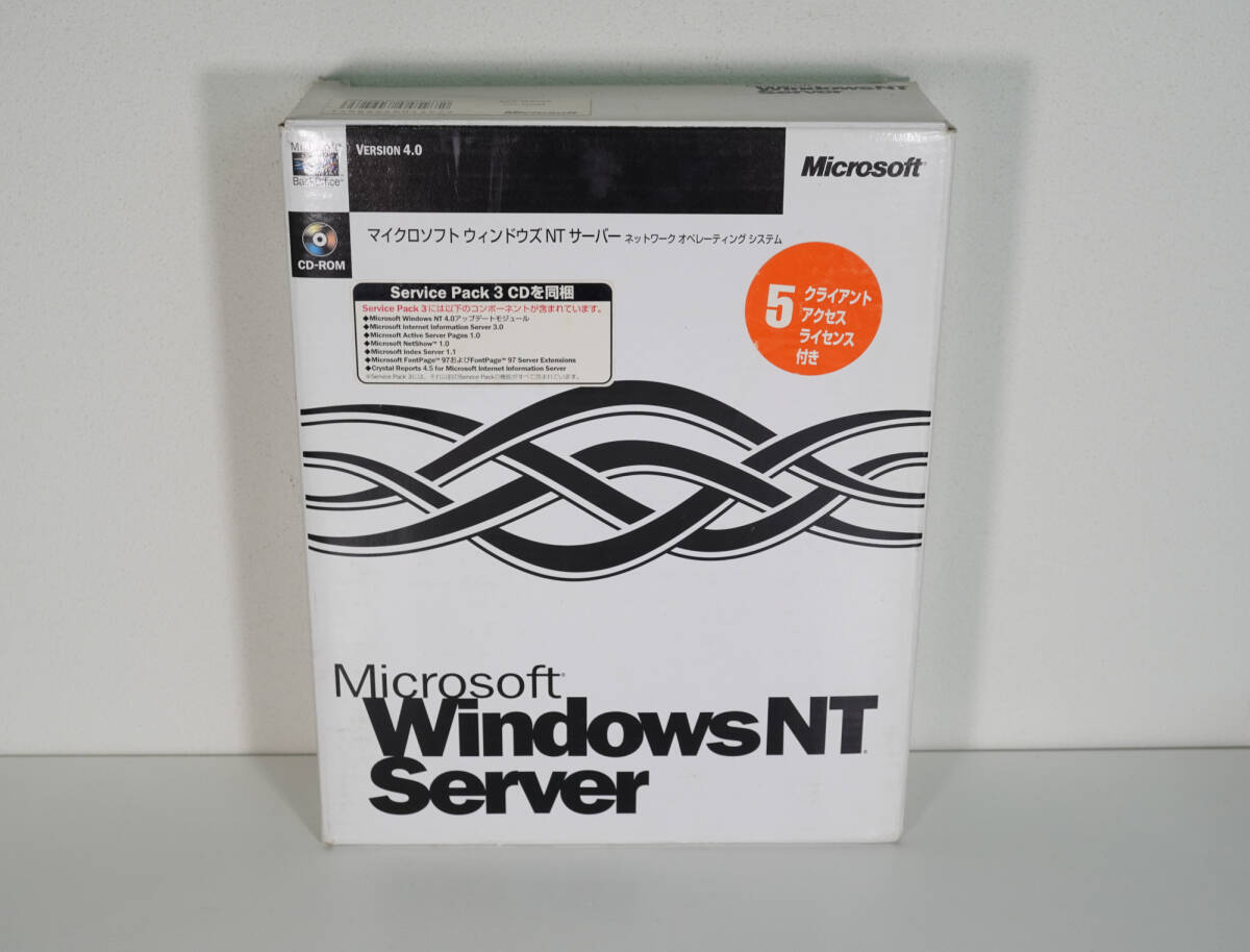 【ディスク未開封・5CAL付】Microsoft Windows NT Server 4.0 日本語版 SP3 同梱 CD-ROM版