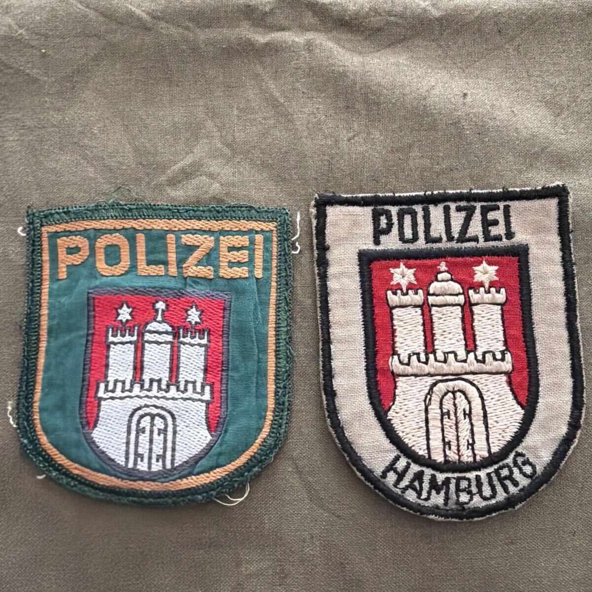ドイツ　警察　【POLIZEI】ワッペン　ハンブルク警察　アンティークコレクション　ヴィンテージ 