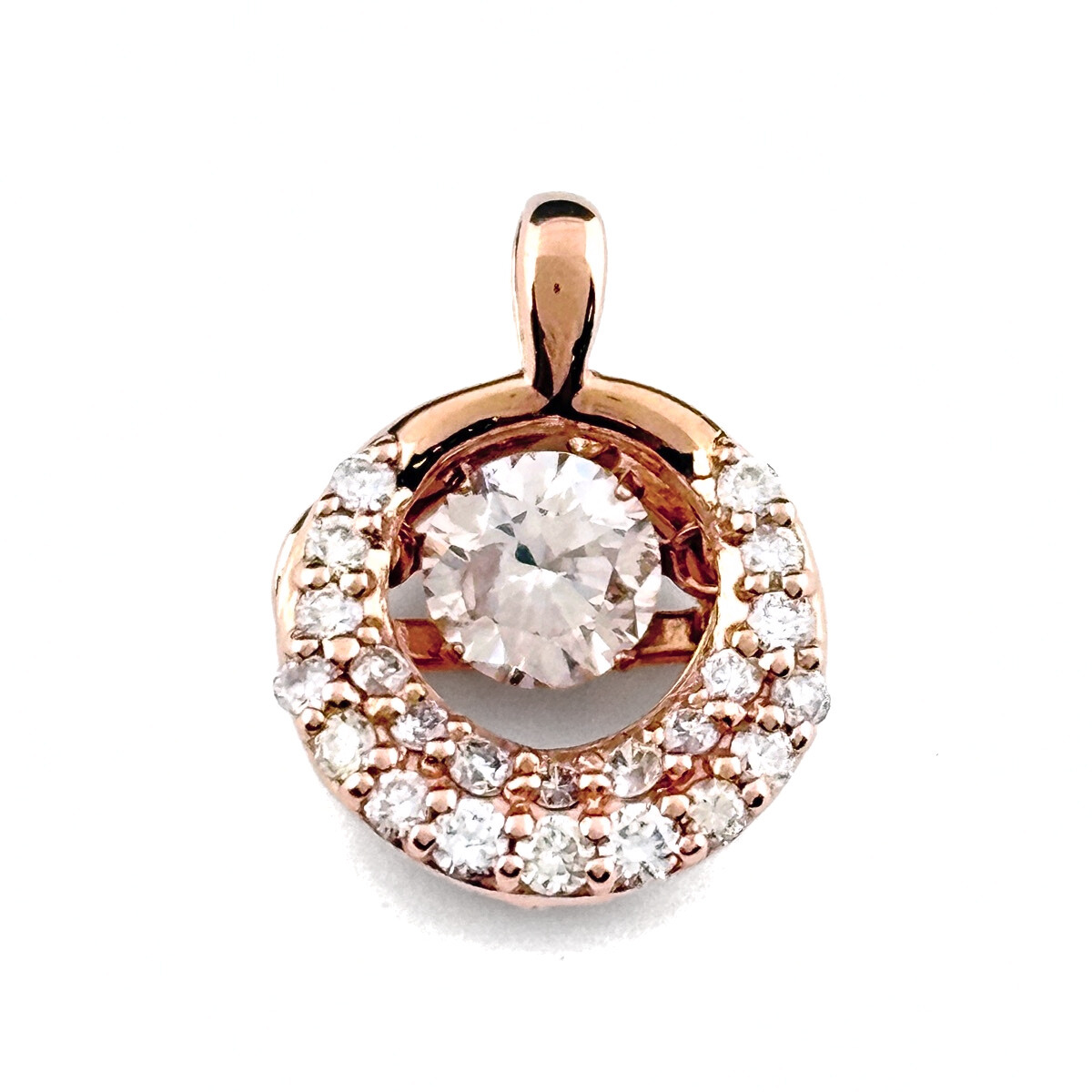 メレダイヤ デザインペンダントトップ PG ピンクゴールド ペンダントトップ K18 ダイヤモンド レディース 【中古】