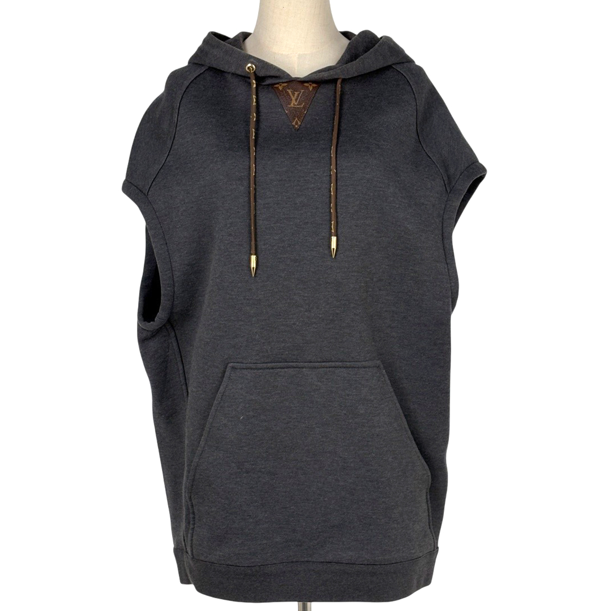 ルイ・ヴィトン Louis Vuitton ノースリーブ パーカー モノグラム メンズ トップス スウェット グレー レディース 【中古】