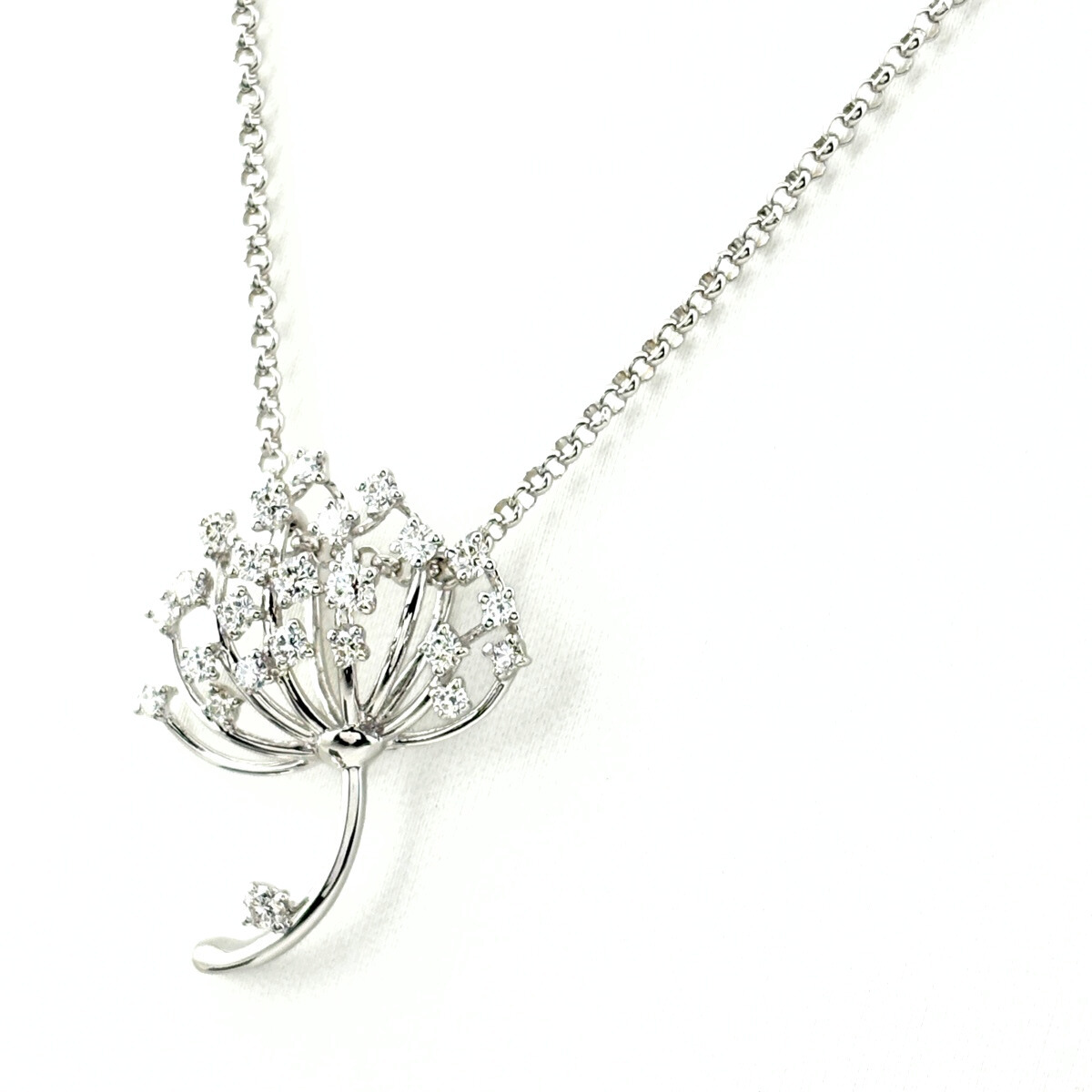 タサキ TASAKI メレダイヤ デザインネックレス WG ホワイトゴールド ペンダント ネックレス K18 WG ダイヤモンド レディース 【中古】