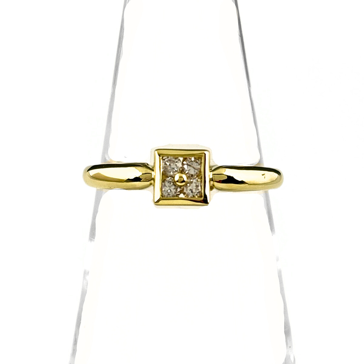 メレダイヤ デザインリング YG イエローゴールド 指輪 リング 9.5号 K18 ダイヤモンド レディース 【中古】