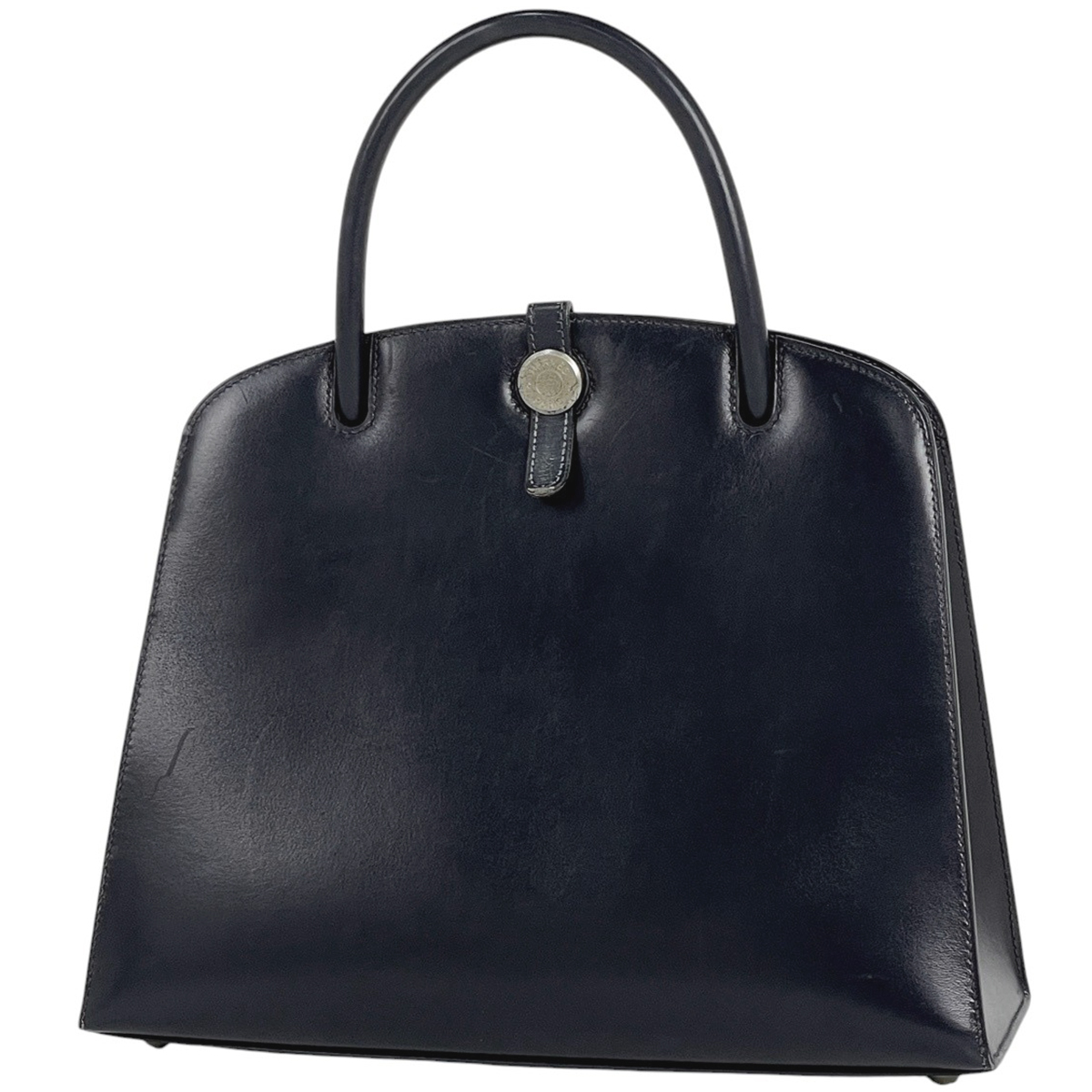 エルメス HERMES ダルヴィMM 手提げ ハンドバッグ ボックスカーフ ブルーインディゴ □D レディース 【中古】