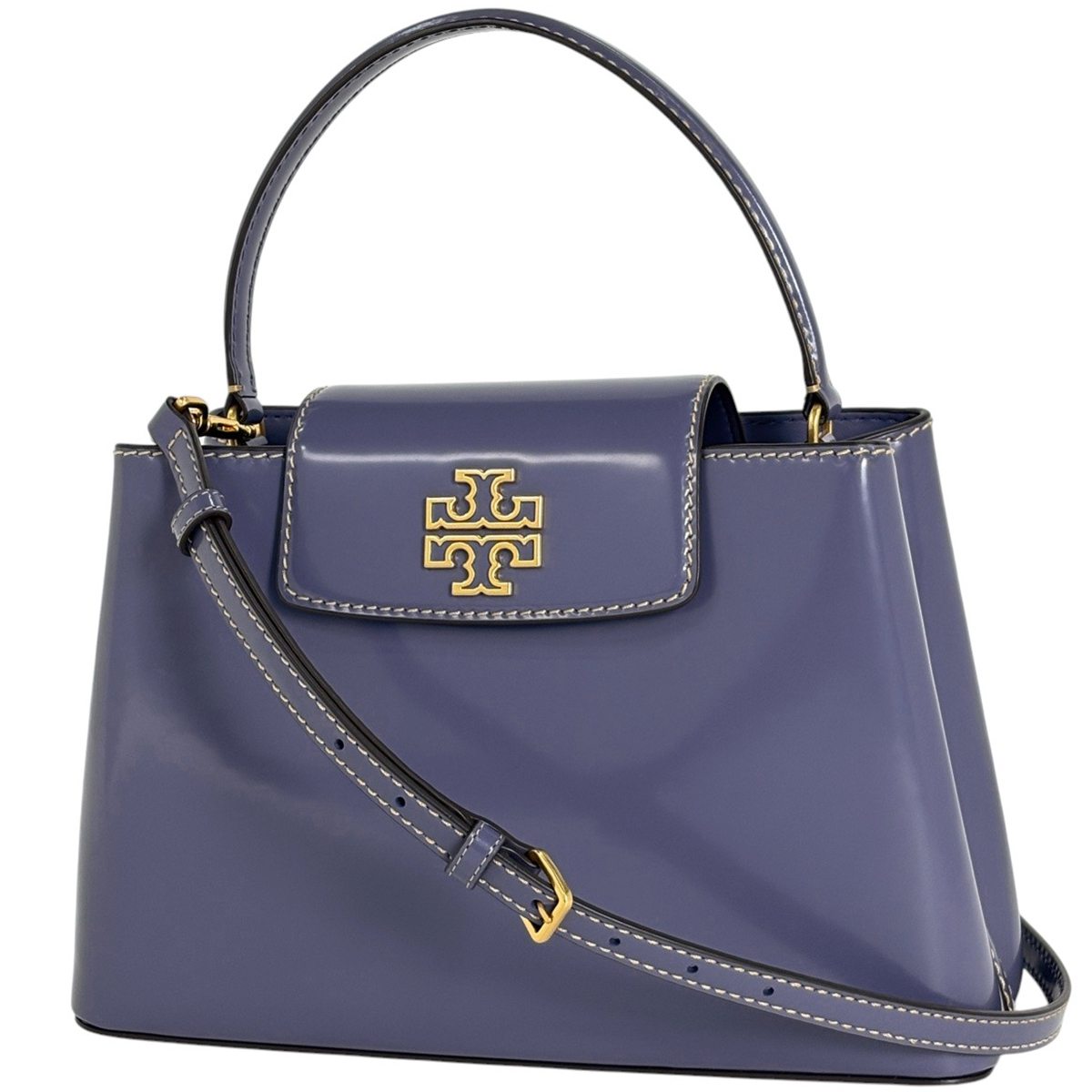 【在庫一掃】 トリーバーチ Tory Burch ロゴ ハンドバッグ 2WAY ショルダーバッグ ハンドバッグ レザー パープル レディース 【中古】