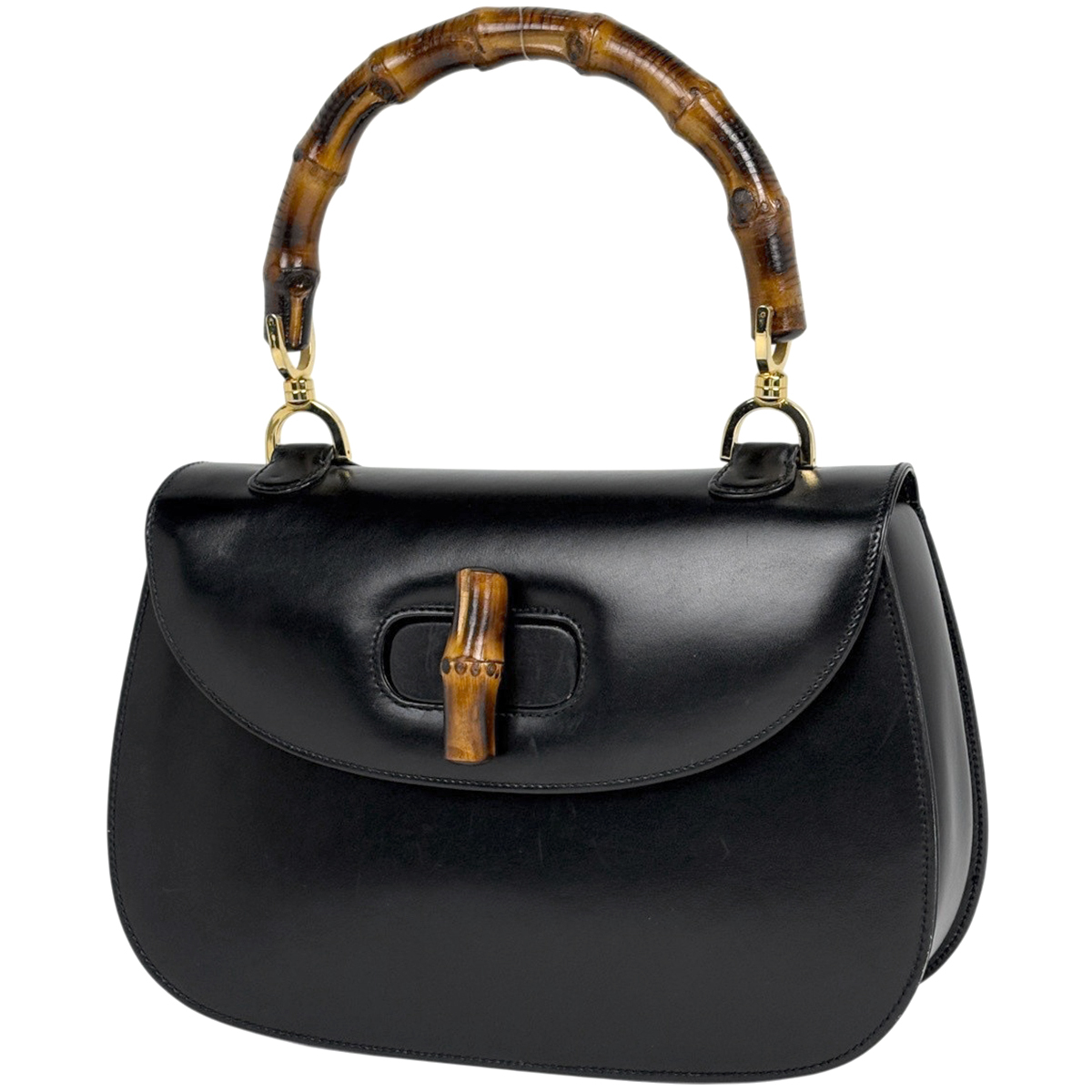 グッチ GUCCI バンブー ハンドバッグ オールドグッチ 000460633 ハンドバッグ レザー ブラック レディース 【中古】