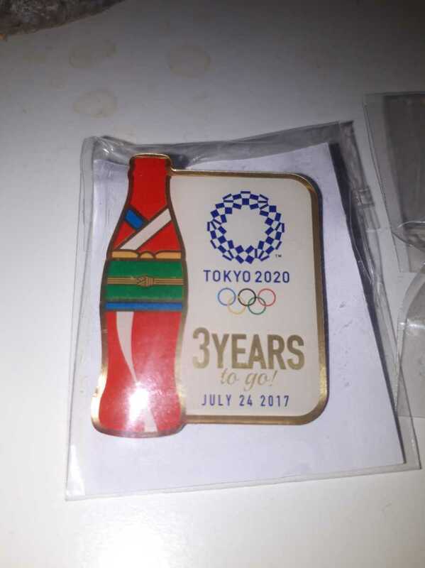 非売品 経年劣化あり 3years to go 東京2020オリンピック3年前 コカ・コーラピンバッジ 東京オリンピックCoca Cola Olympic ピンズトレード