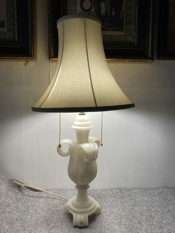 ビンテージ 大理石 彫刻 テーブルランプ 2灯 マーブル ライト 照明 アンティーク デスクライト ライト ライトスタンド