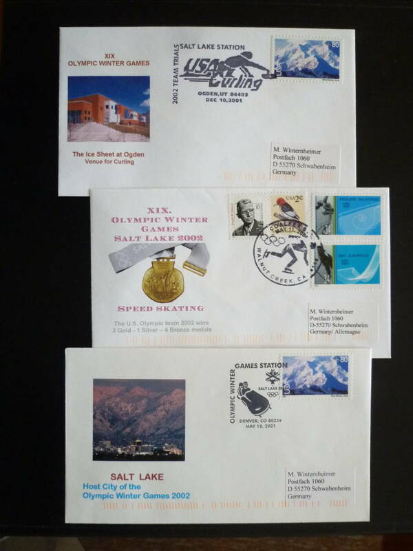 ソルトレーク オリンピック アメリカ 記念カバーＦＤＣ 切手 記念 スケート ボブスレー ソルトレイク エンブレム 冬季 五輪　カーリング