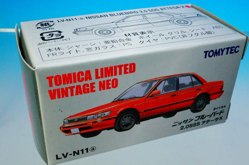 TOMYTEC TOMICA LIMITED VINTAGE NEO LV-N11a NISSAN BLUEBIRD 2.0 SSS ATTESA-X S=1/64