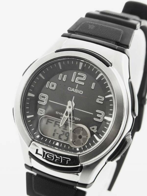 ■CASIO 多機能 メンズ 腕時計 AQ-180W 3針 アラーム クロノ タイマー 《G-239》