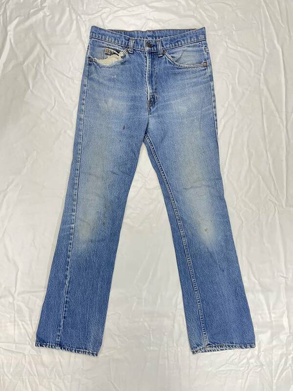 古着 1822 W32 デニム パンツ ビンテージ 80 70 60 USA vintage リーバイス Levi's ジーンズ 517 オレンジ ダメージ ヒゲ 