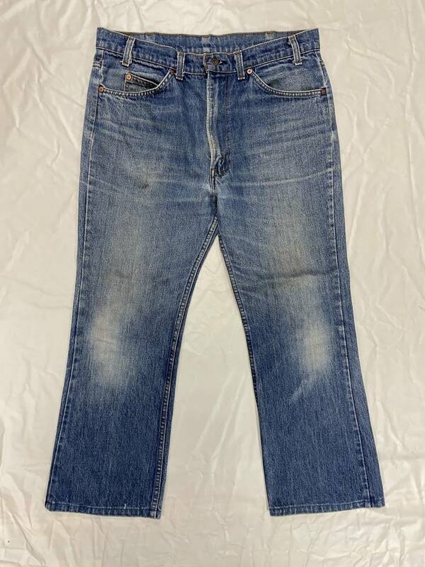 古着 1828 W36 デニム パンツ ビンテージ 80 70 60 USA vintage リーバイス Levi's ジーンズ 517 オレンジ ダメージ ヒゲ 