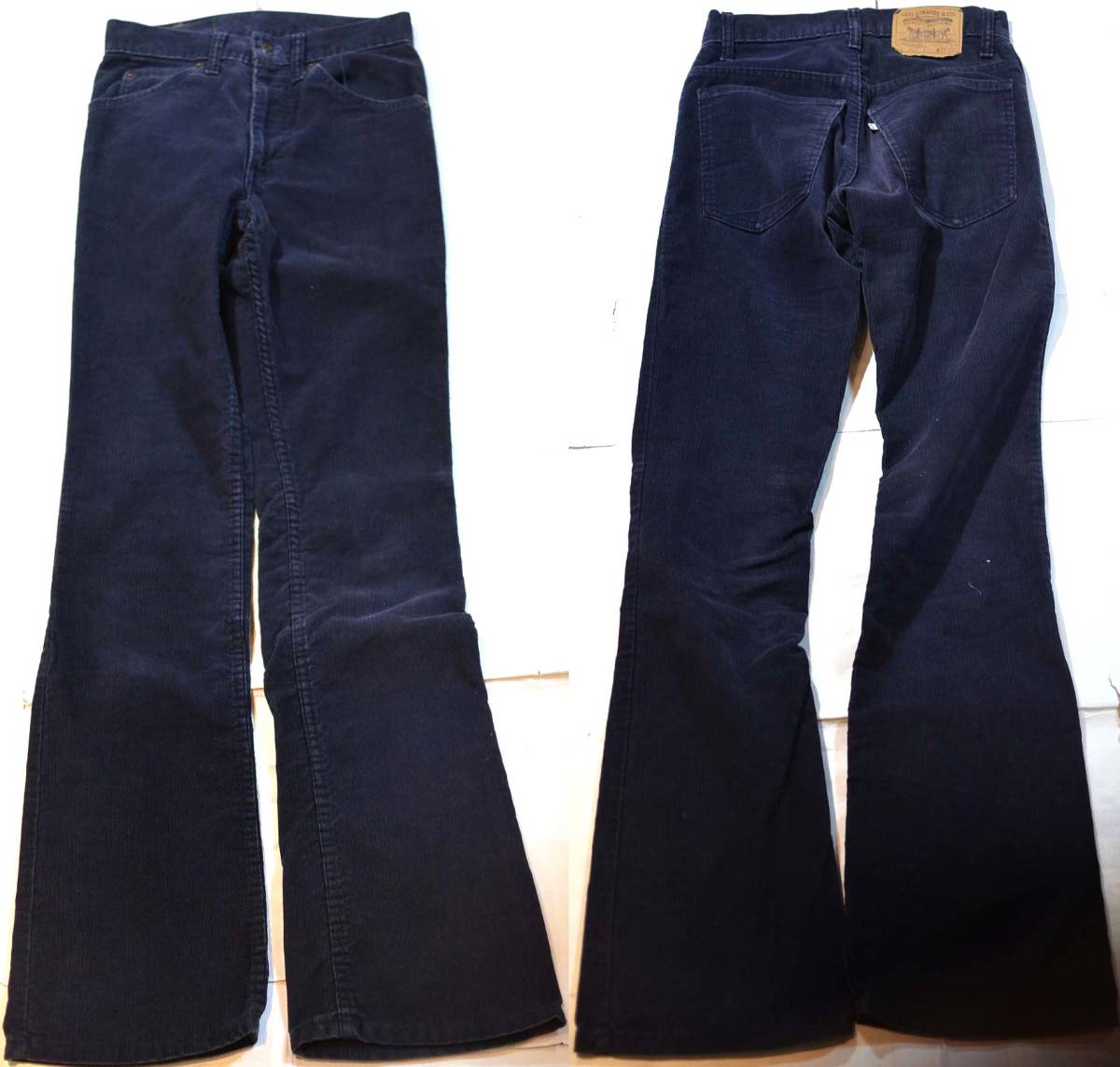 t569/LEVIS517-1517 希少種コーデュロイ　ネイビー　ヴィンテージ　極美品！