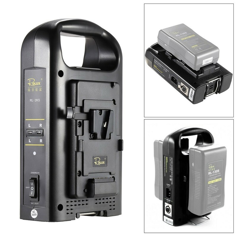 【送料無料】 SONY Vマウントカムコーダーバッテリー対応 2チャンネル デュアル充電器 ROLUX RL-2KS