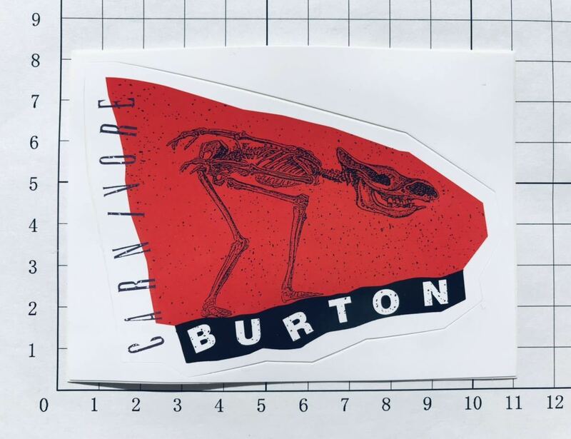 BURTON SNOWBOARDS 1991 CARNIVORE Design by Michael Jagerステッカー バートン スノーボード 1991肉食動物 ステッカー.