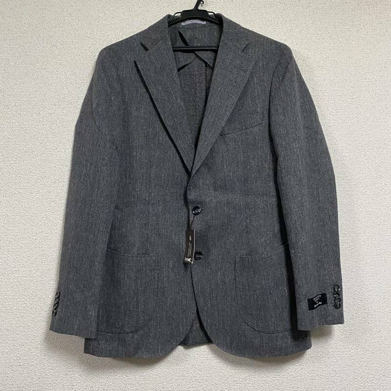 【即納】 SARTORIA DEL GROSSO TESSUTI DI SONDRIO ウールテーラードジャケット 無地 グレー L