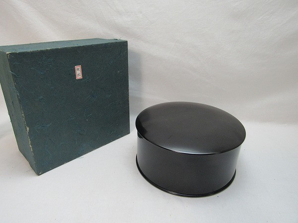 M212339【伝統工芸 木製 黒塗り 飯器 紙化粧箱】 検) 伝統工芸 木製 黒塗り 飯器 紙化粧箱 ⅱ