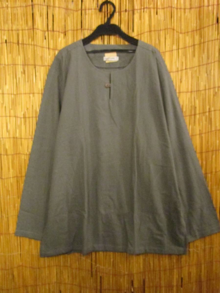 【送料込み／ＳＡＬＥ】④訳あり*新品＊男女兼用＊コットン素材＊一つボタン＊ロングスリーブ＊プルオーバー＊３ＸＬエスニック MAJAM