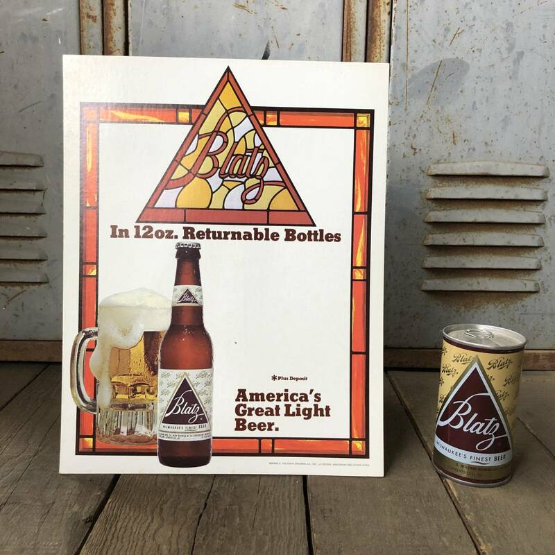 即決① 1980's Blatz Beer ブラッツビール カードボードサイン パネル 看板 デッドストック ビンテージ ダイナー バー アメリカ