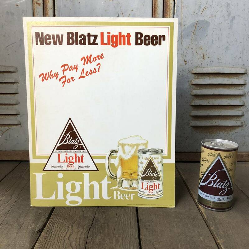 即決③ 1970's Blatz Beer ブラッツビール カードボードサイン パネル 看板 デッドストック ビンテージ ダイナー バー アメリカ