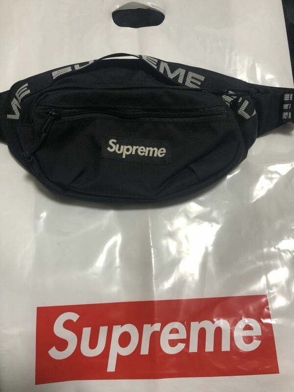 Supreme 18ss Waist bag ウエストバッグ ウエストバック BLACK シュプリームウエストバッグ 黒