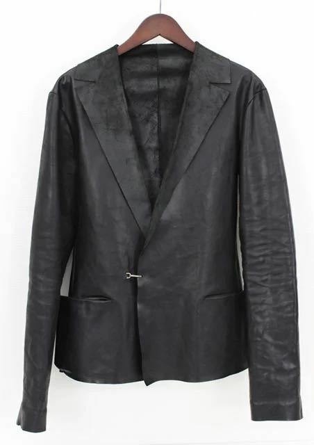 MA＋ レザーテーラードジャケット　エムエークロス　46 leather jacket maurizio amadie