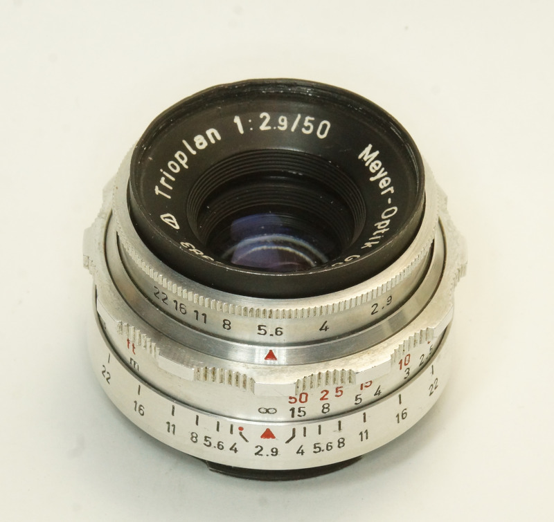 ドイツ製 Meyer-Optik Trioplan 1:2.9/50 Exakta 25NB-983 Q1 後期型 60年代 絞羽12枚 Triplet オリジナル バブルボケ