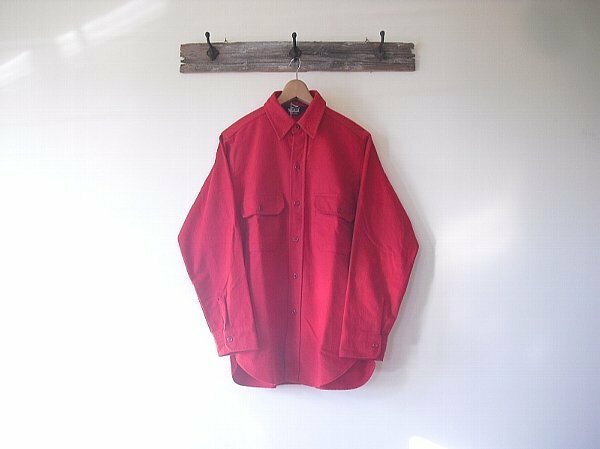 Woolrich Chamois Cross Shirt（1980s）ウールリッチ　ヴィンテージ　シャモアクロス　＠M　美品　デッドストック　レッド　赤　ビンテージ