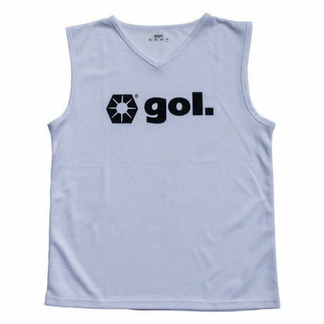 メール便可能! gol(ゴル) プラクティスシャツ ノースリーブ (L) G946-533 WHITE | futsal soccer フットサル サッカー インナー アンダー