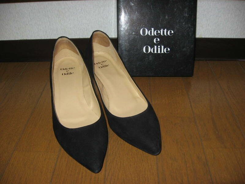 ◆美品！Odette e Odileの定番系パンプス25cm黒スウェード◆