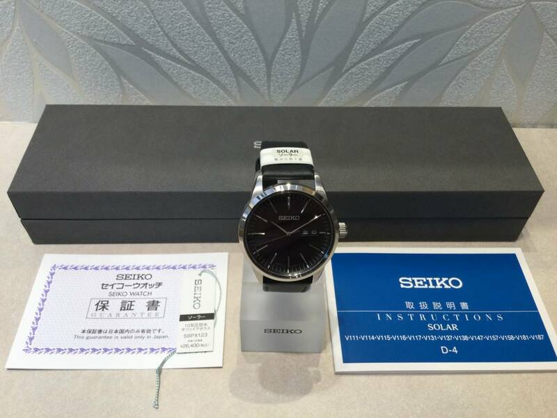 【新品】SEIKO セイコー ソーラー SBPX123 腕時計 ブラック☆未使用