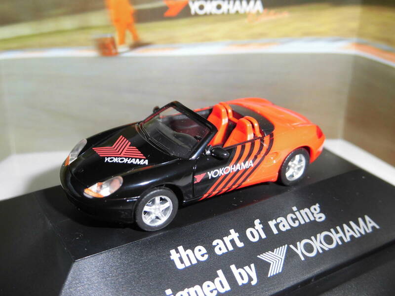 S=1/87☆YOKOHAMA特注herpa製 PORSCHE Boxster ポルシェボクスター(986/the art of racing designed by YOKOHAMA)限定希少・未使用・新品！