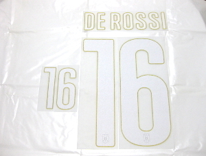 新品 オフィシャル 正規品 サッカー イタリア代表 16番 デ・ロッシ ネームナンバー マーキング セット 未使用 ASローマ ボカジュニアーズ