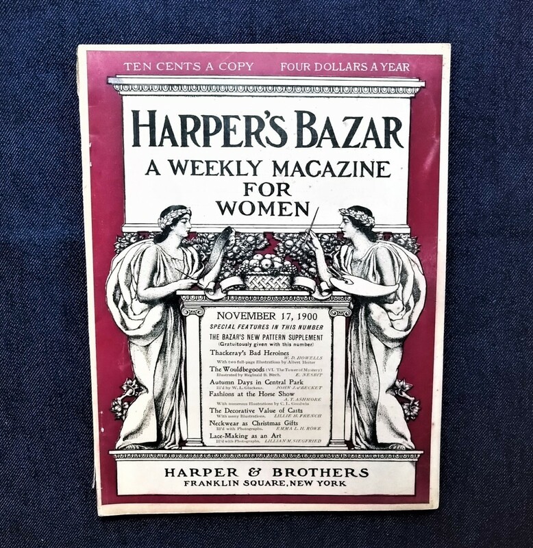 1900年アンティーク Harper's Bazar ドレス衣装 ファッション・プレート/Albert Herter/ウィリアム・グラッケンズ William Glackens