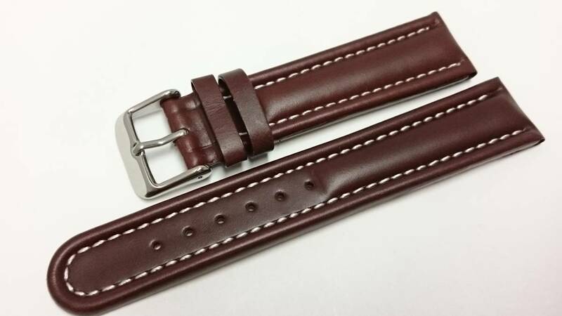 [20mm] パイロットスタイル オイルレザーベルト ダークブラウン I.W.SUISSE ミリタリー 濃茶 牛革