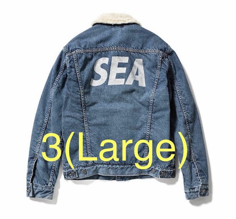 ★限定 Lサイズ★ WIND AND SEA × MINEDENIM Denim Boa GJKT Indigo Large 3 ウィンダンシー マインデニム デニム ボアジャケット Supreme