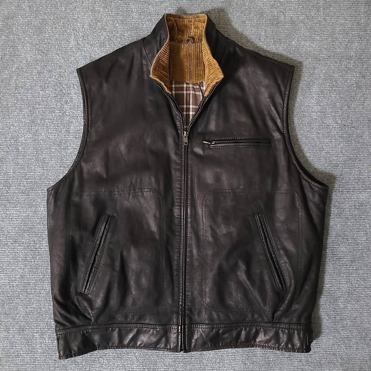 希少 80s　クリーニング済　BANANA REPUBLIC　バナナリパブリック　本革　中綿　レザー　ベスト　黒　A-2　フライトジャケット　ライダース