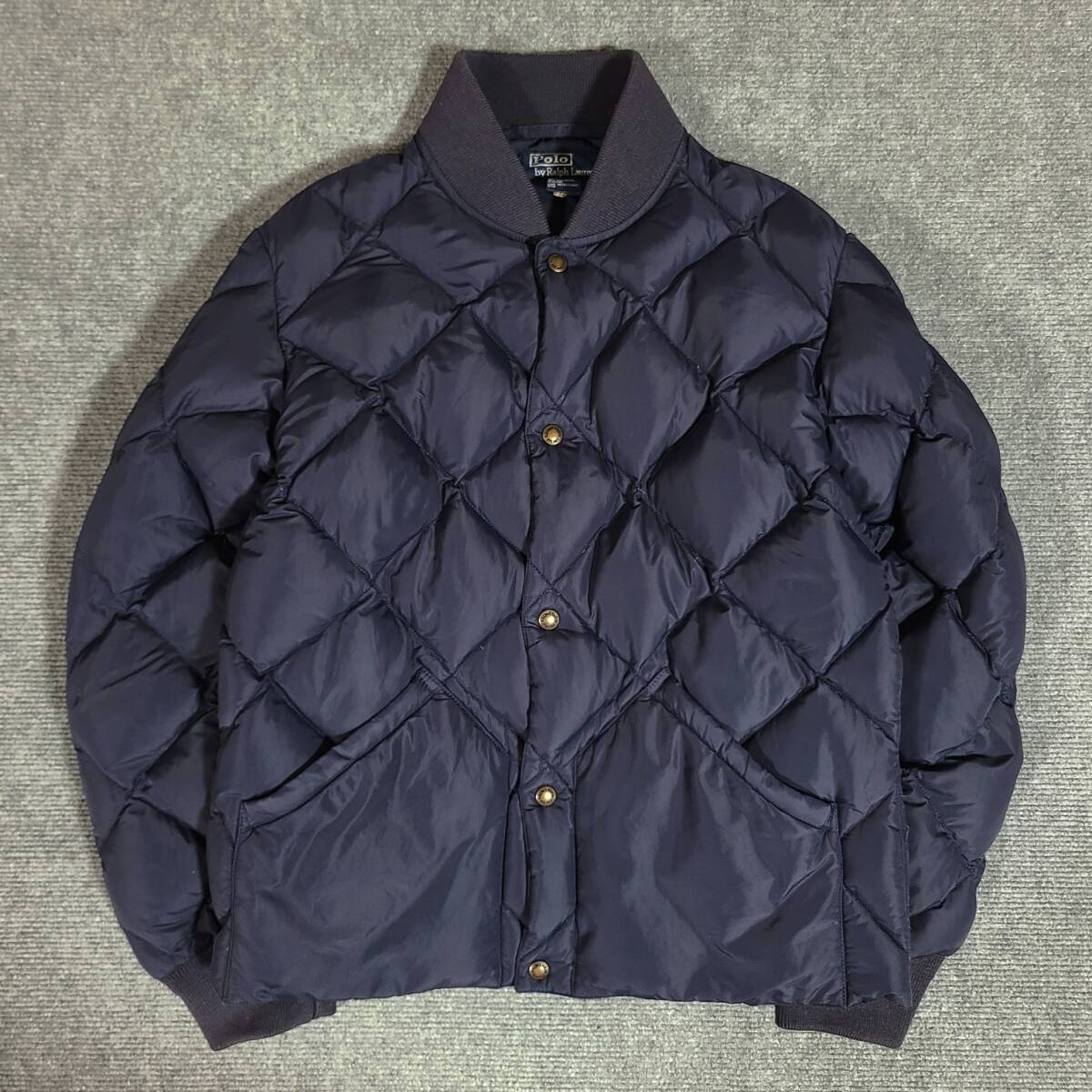 良好　90S　クリーニング済　POLO RALPH LAUREN　ポロ ラルフローレン　スカイライナー　ダウンジャケット　キルティング　ネイビー　80S