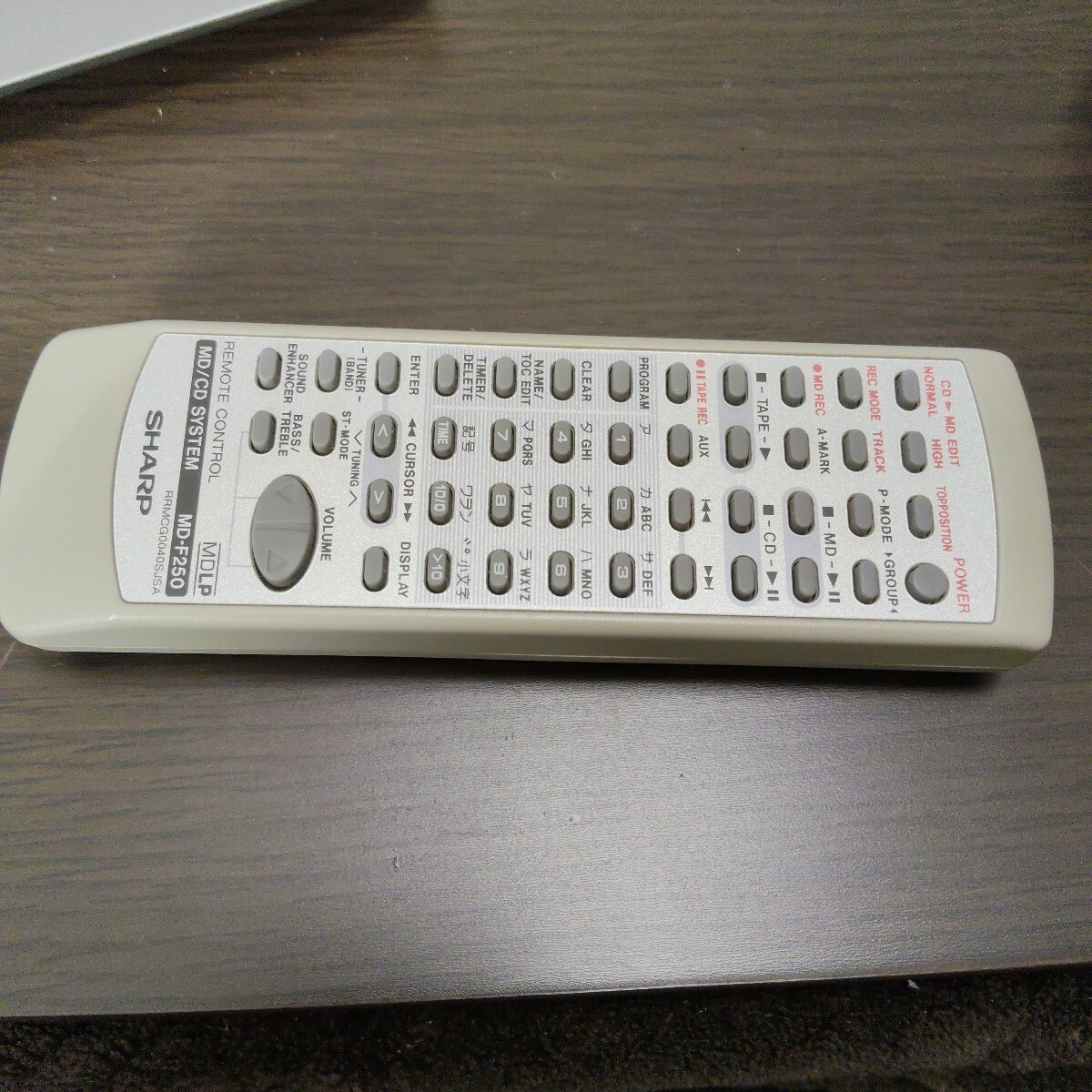【シャープ 純正 リモコン】動作品 MD-F250 オーディオリモコン