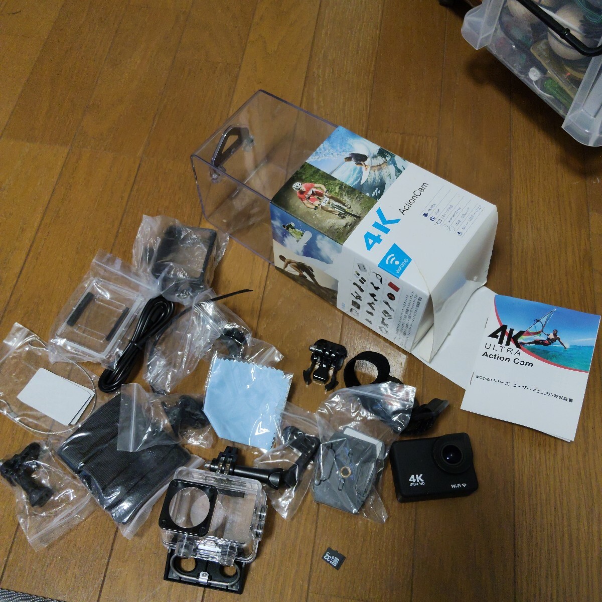 アクションカメラ 4K WiFi SAC MC8000BK 防水ケース付 美品