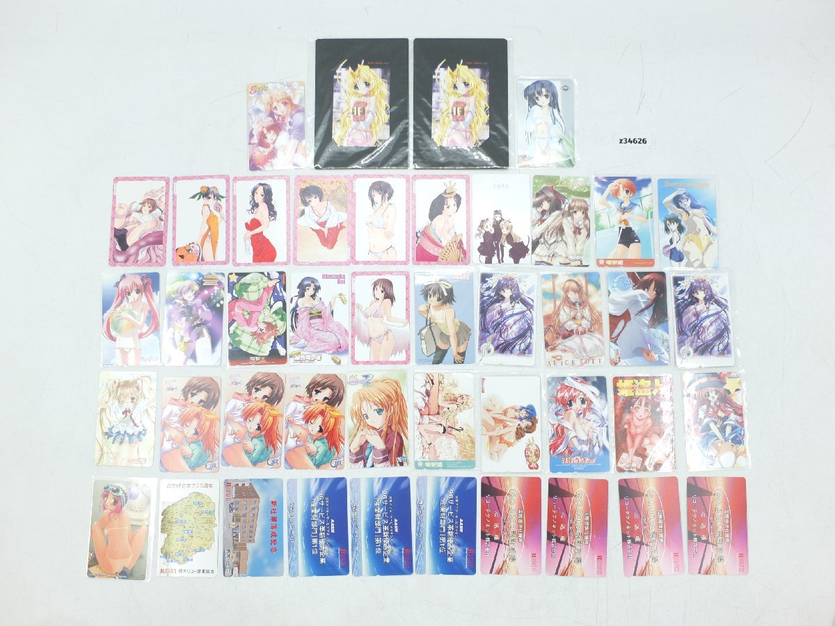 【z34626】未使用 テレホンカード テレカ 大量 まとめ 私立アキハバラ学園 顔のない月 白詰草話 etc 50度 44枚