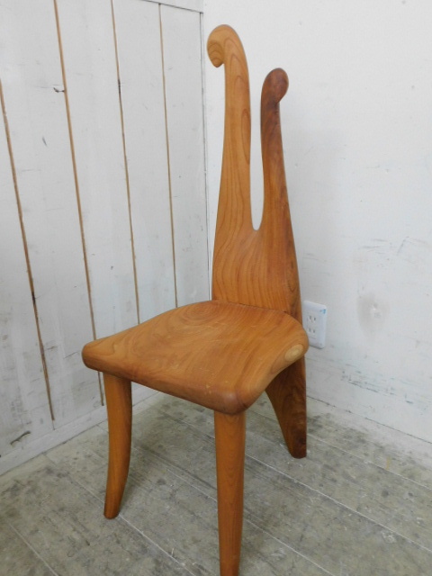 ★小2700 無垢材 木製 チェア 作家者 刻印有り ラビットチェア ウサギ うさぎ ラビット 椅子 木製チェア インテリア 見20260123-008