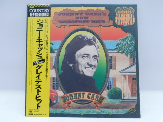 ★小2918 ジョニー・キャッシ Johnny Cash's New Greatest Hits Johnny Cashレコード LP 帯付 コレクター放出品 同梱可 32509081