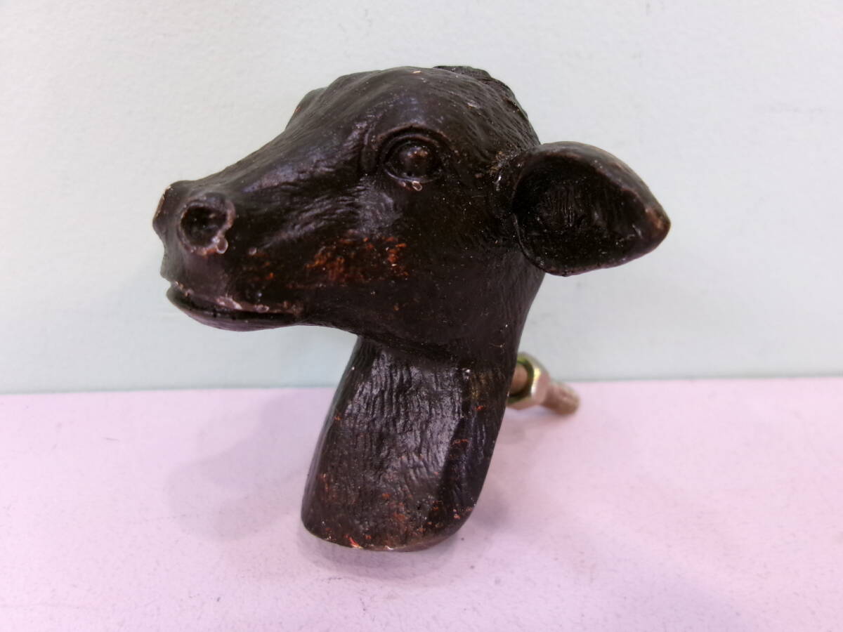 ビンテージ ウシ 牛 顔型 取っ手 取手 つまみ 金具 家具 キャビネット ハンドル アンティーク VINTAGE インテリア