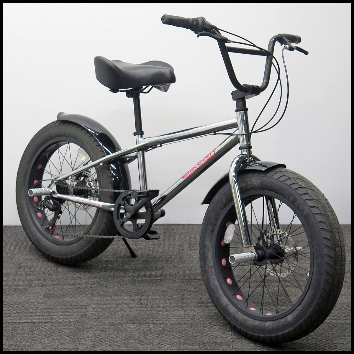 I300) 美品 DISCOVERY ADVENTURE ファットバイク 20インチ 7段変速 自転車/シルバー/ディスカバリーアドベンチャー/DAFT-20/△A