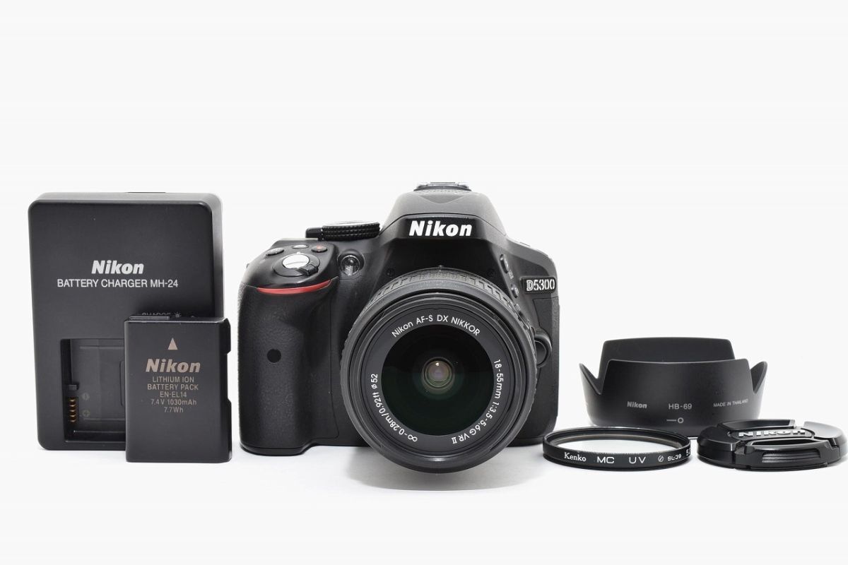 [美品] Nikon ニコン D5300 + AF-S 18-55mm II レンズ #2772980