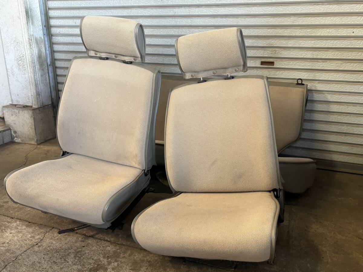 【2481】☆PK10☆ NISSAN パオ　○純正○　シート　１台分セット　フロント　リア　部品取り　パーツ　旧車　※汚れあり