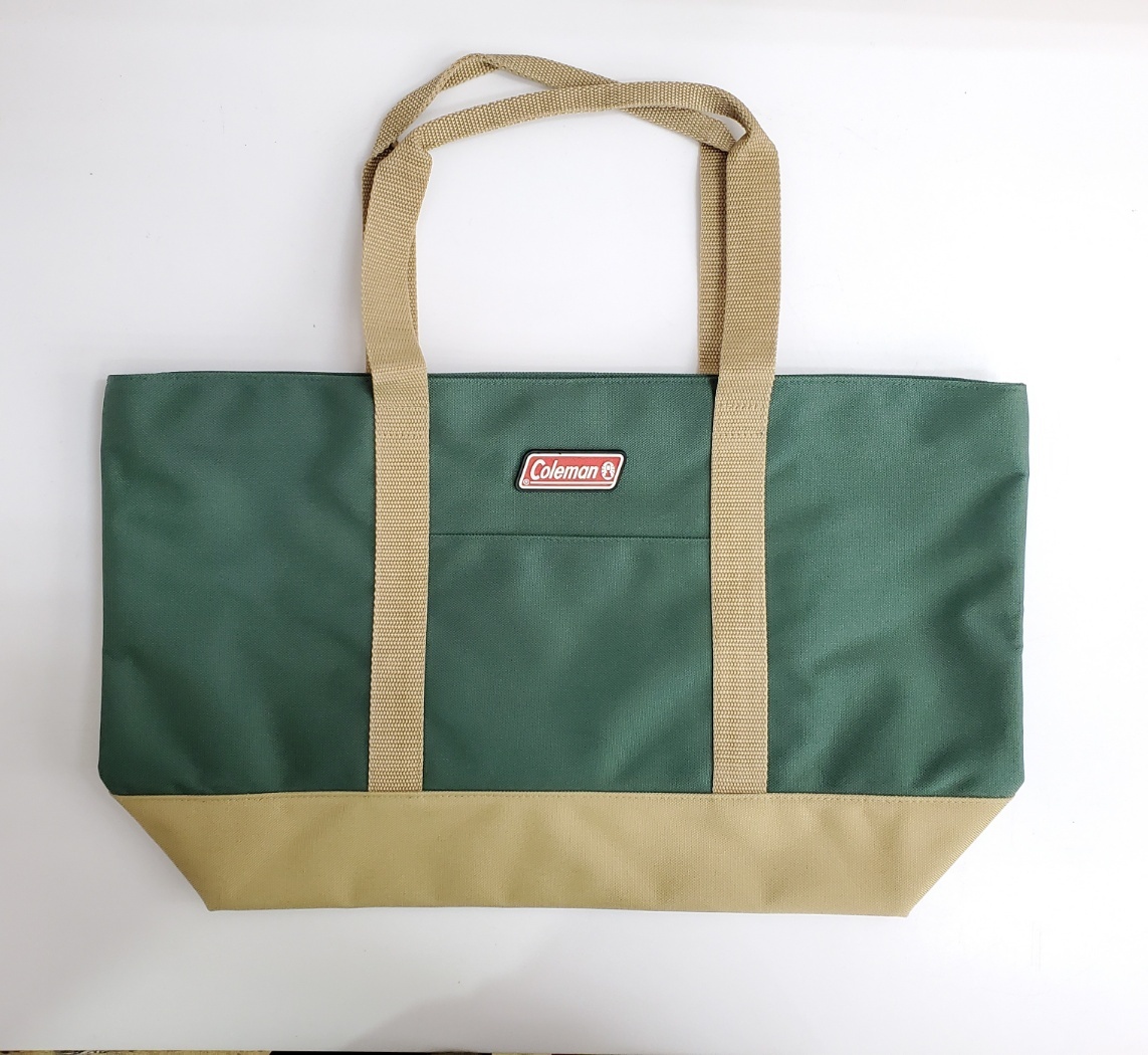 【未使用】 Coleman/コールマン/トートバッグ キャンプ アウトドア エコバッグ グリーン/ベージュ